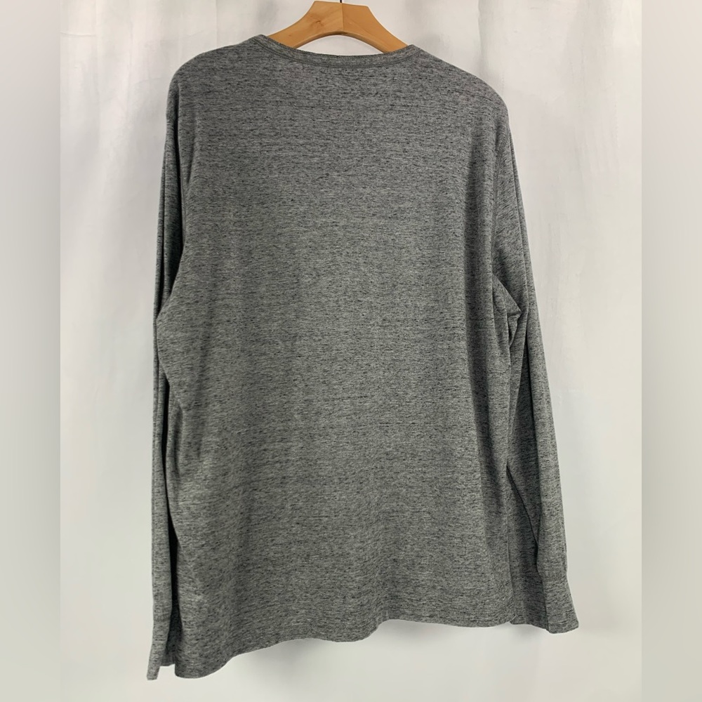 American Eagle Long Sleeve Henley‎ Embroidered Logo Grey Black White Size XL - Picture 4 of 8
